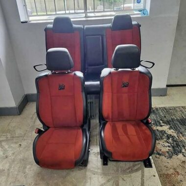 Dodge challenger Red alcantara seats,