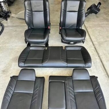 DODGE CHALLENGER HELLCAT OEM FULL LEATHER FRONT REAR SEATS BLACK LEATHER